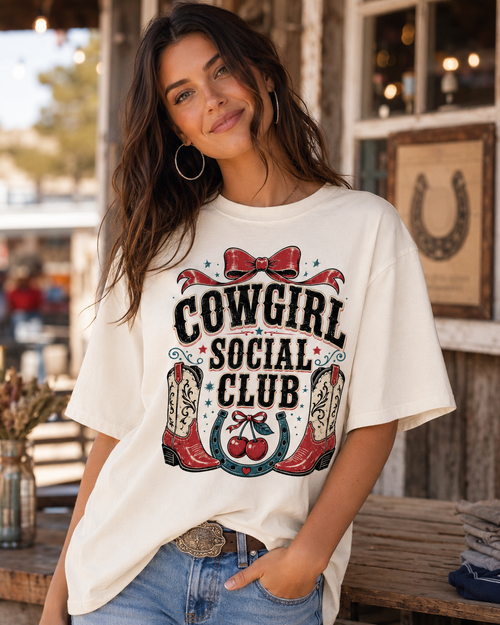 Cowgirl Social Club Shirt | Western Graphic Tee | Vintage Country Concert Shirt