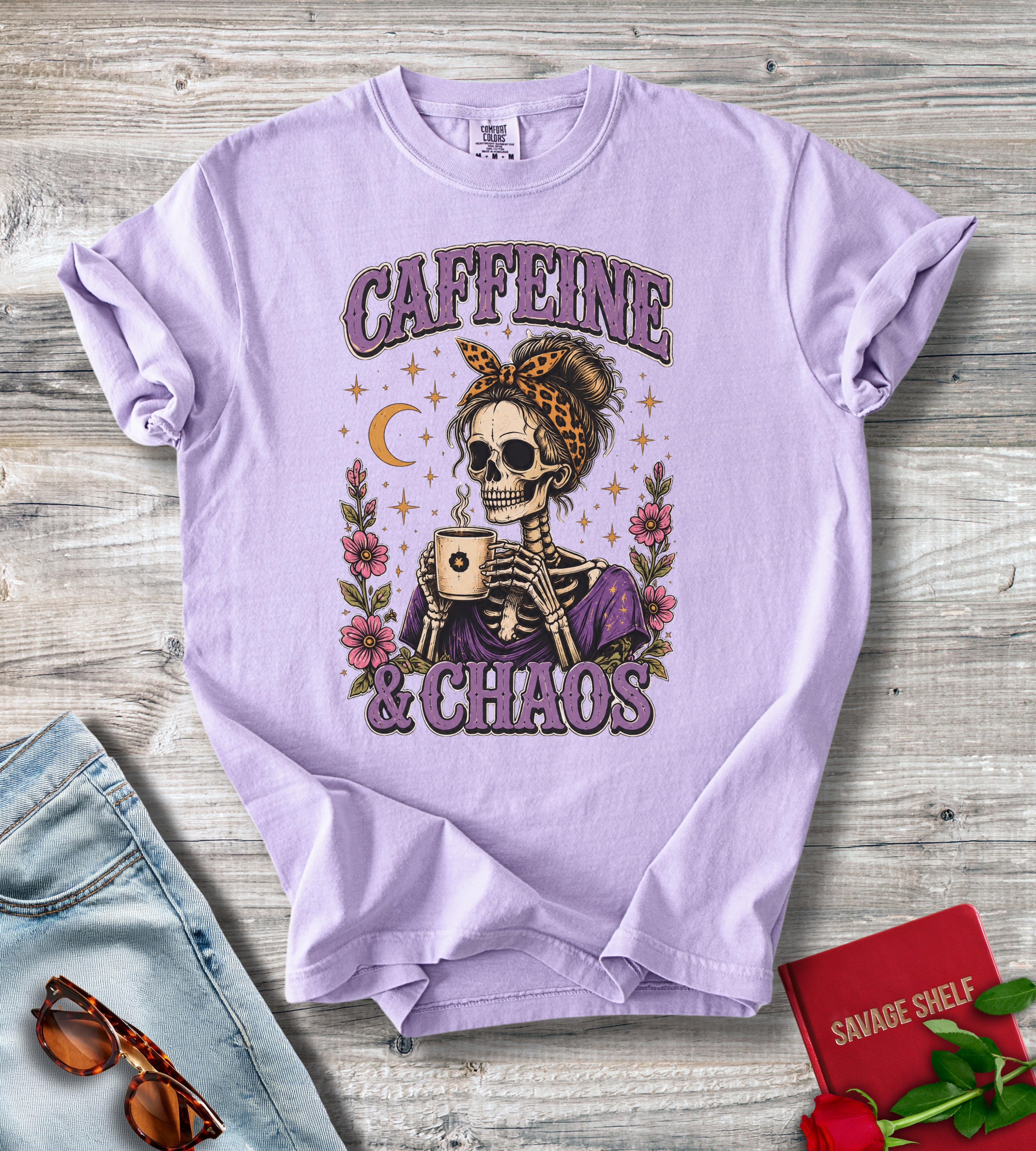 Caffeine & Chaos Skull T-Shirt