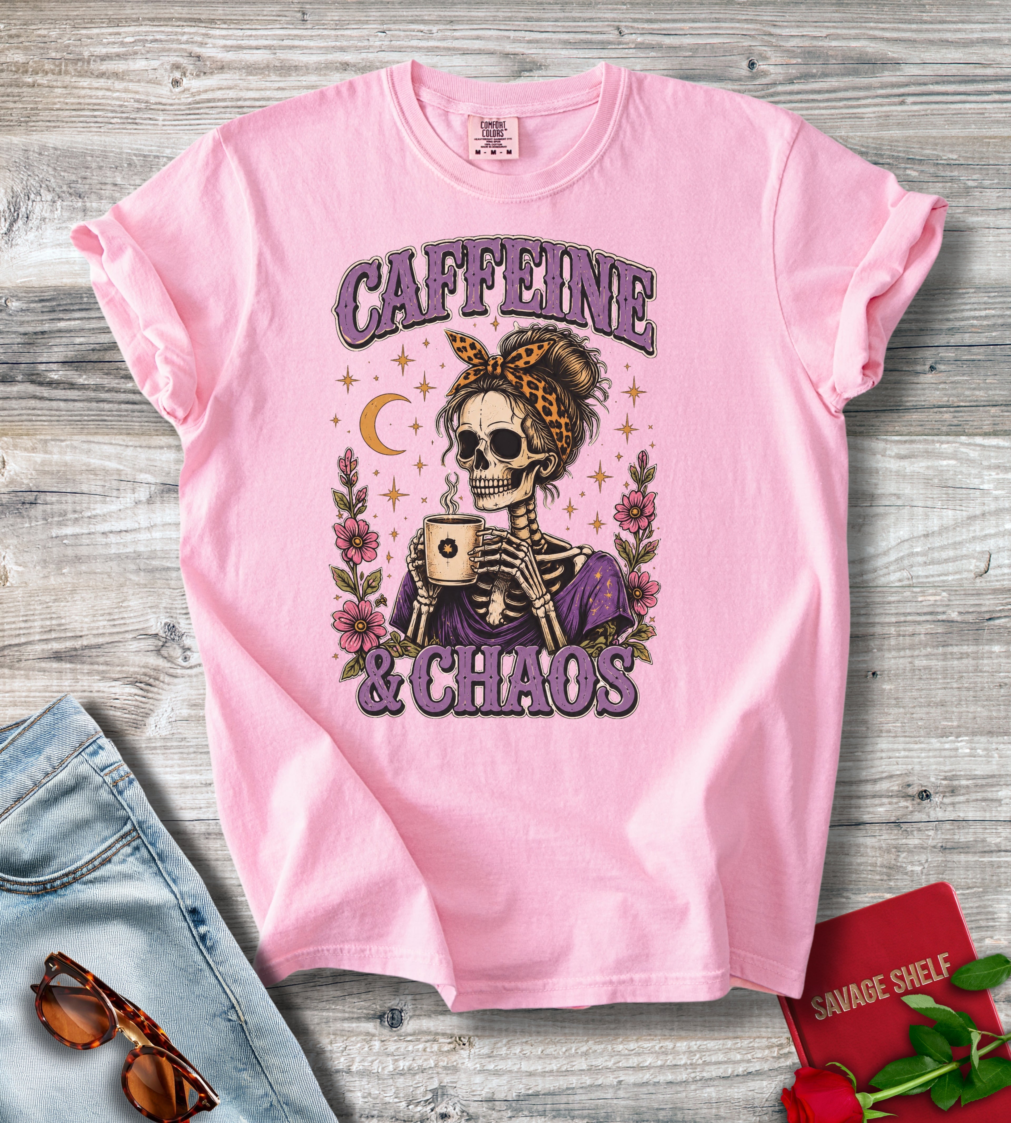 Caffeine & Chaos Skull T-Shirt