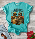 T-Shirt — “I’ve Seen Some Weird Shit” Raccoon Tea Party Vintage Graphic