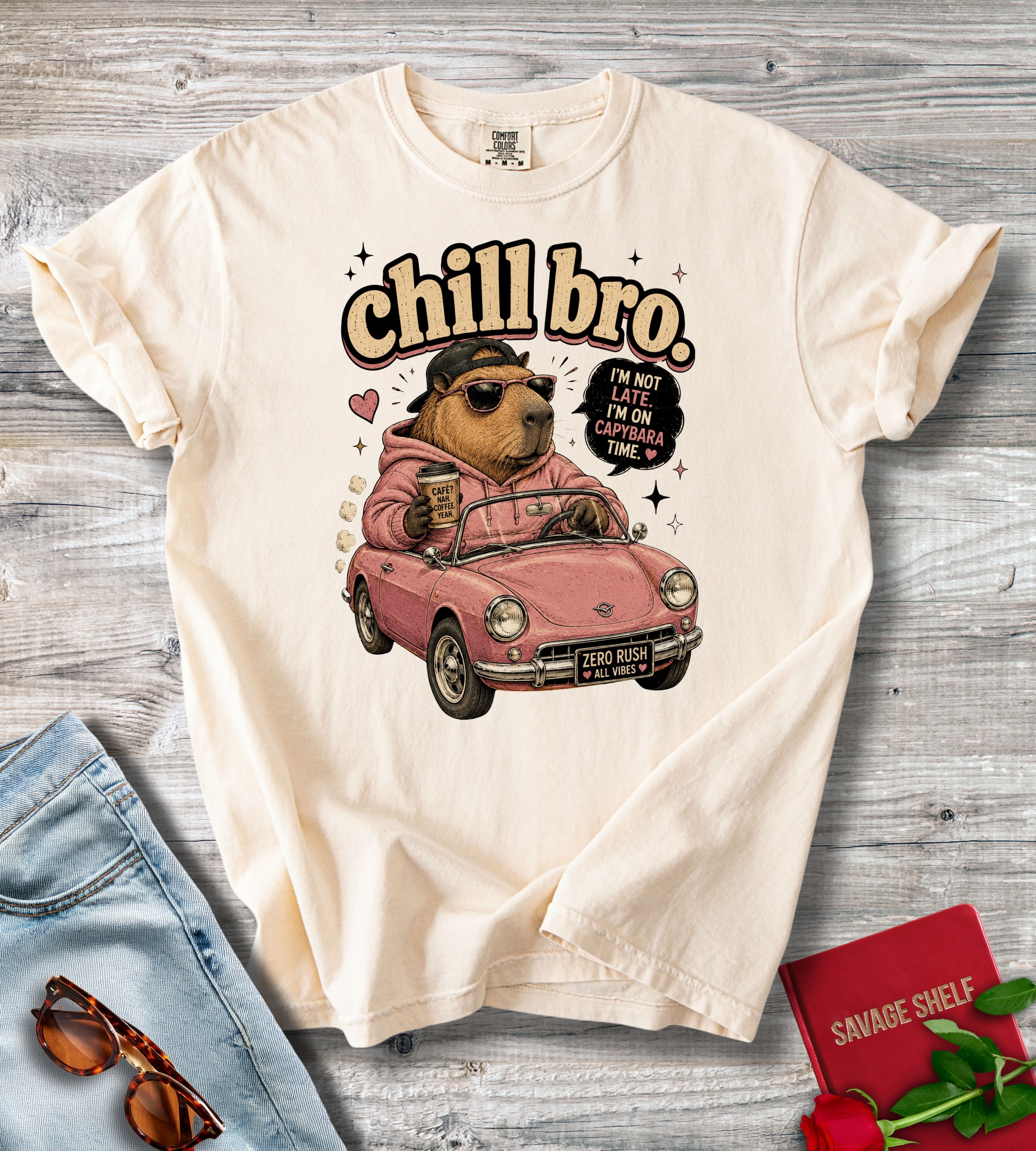 Chill Bro Bear Driving T‑Shirt