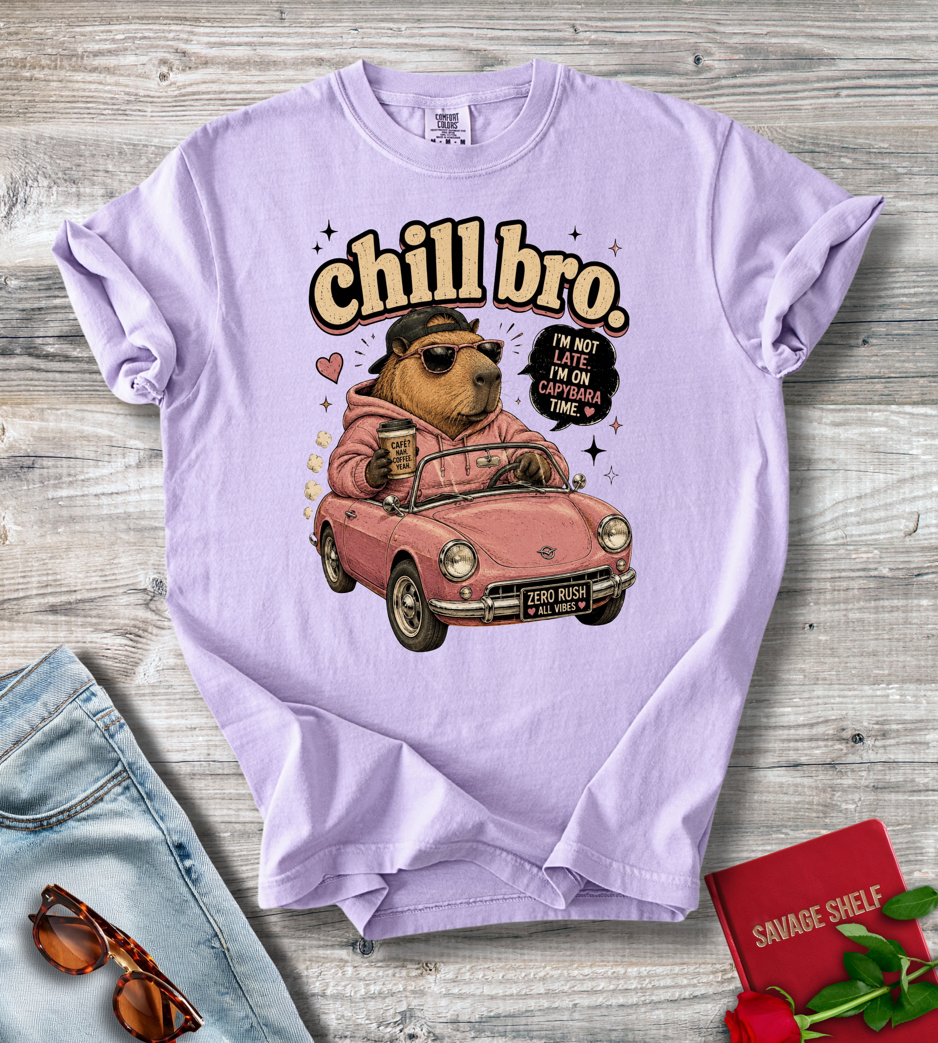 Chill Bro Bear Driving T‑Shirt
