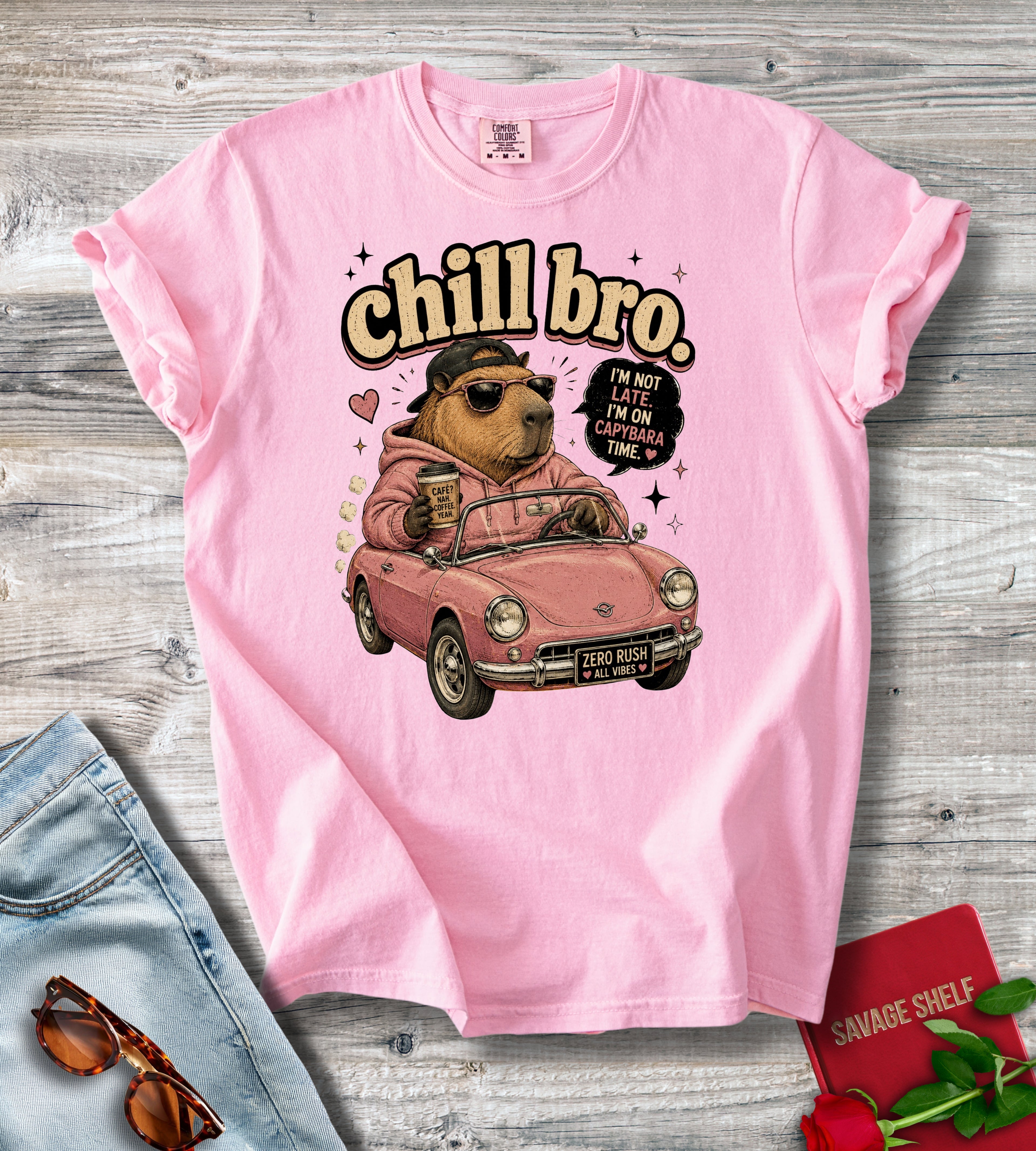 Chill Bro Bear Driving T‑Shirt