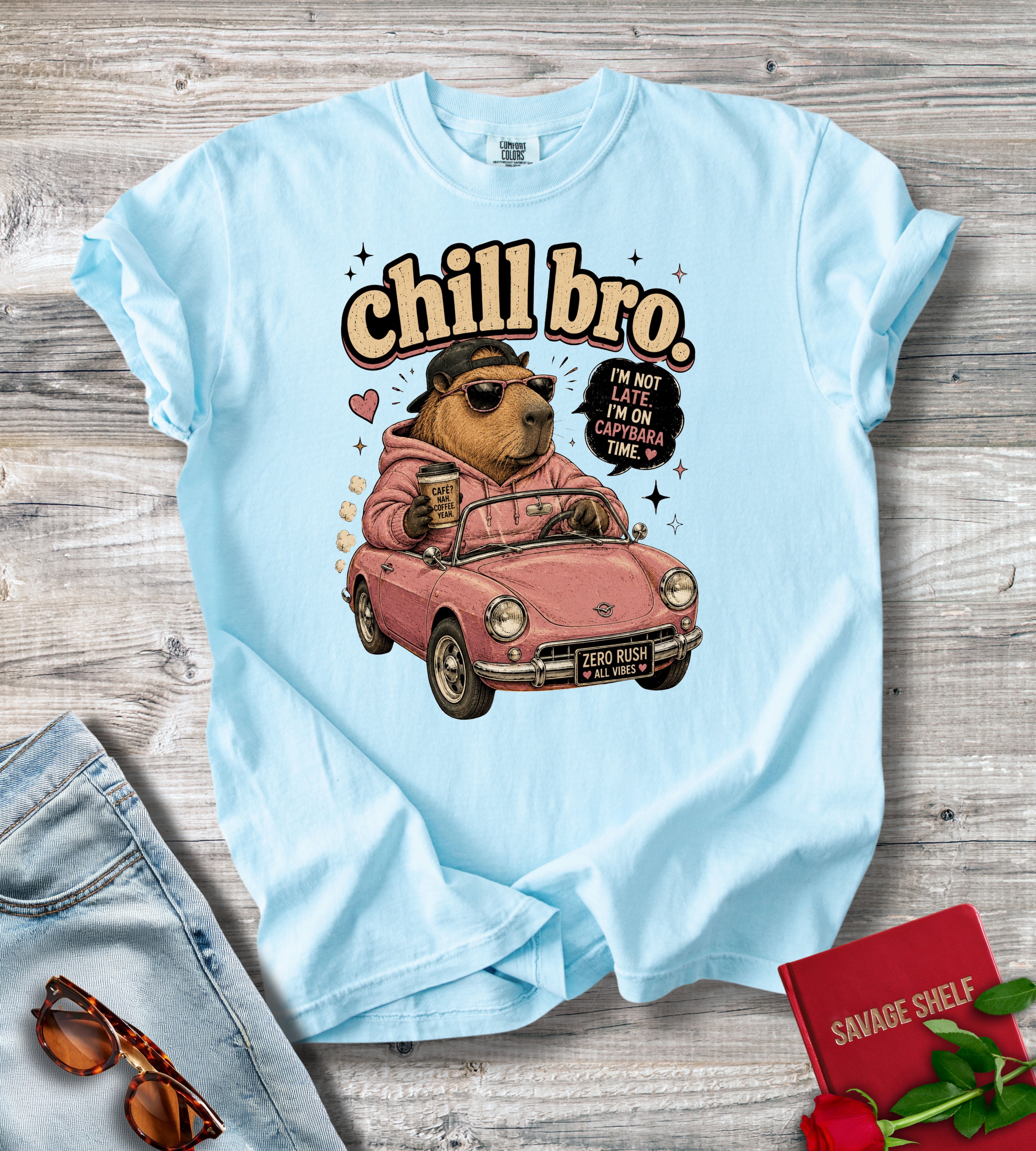 Chill Bro Bear Driving T‑Shirt