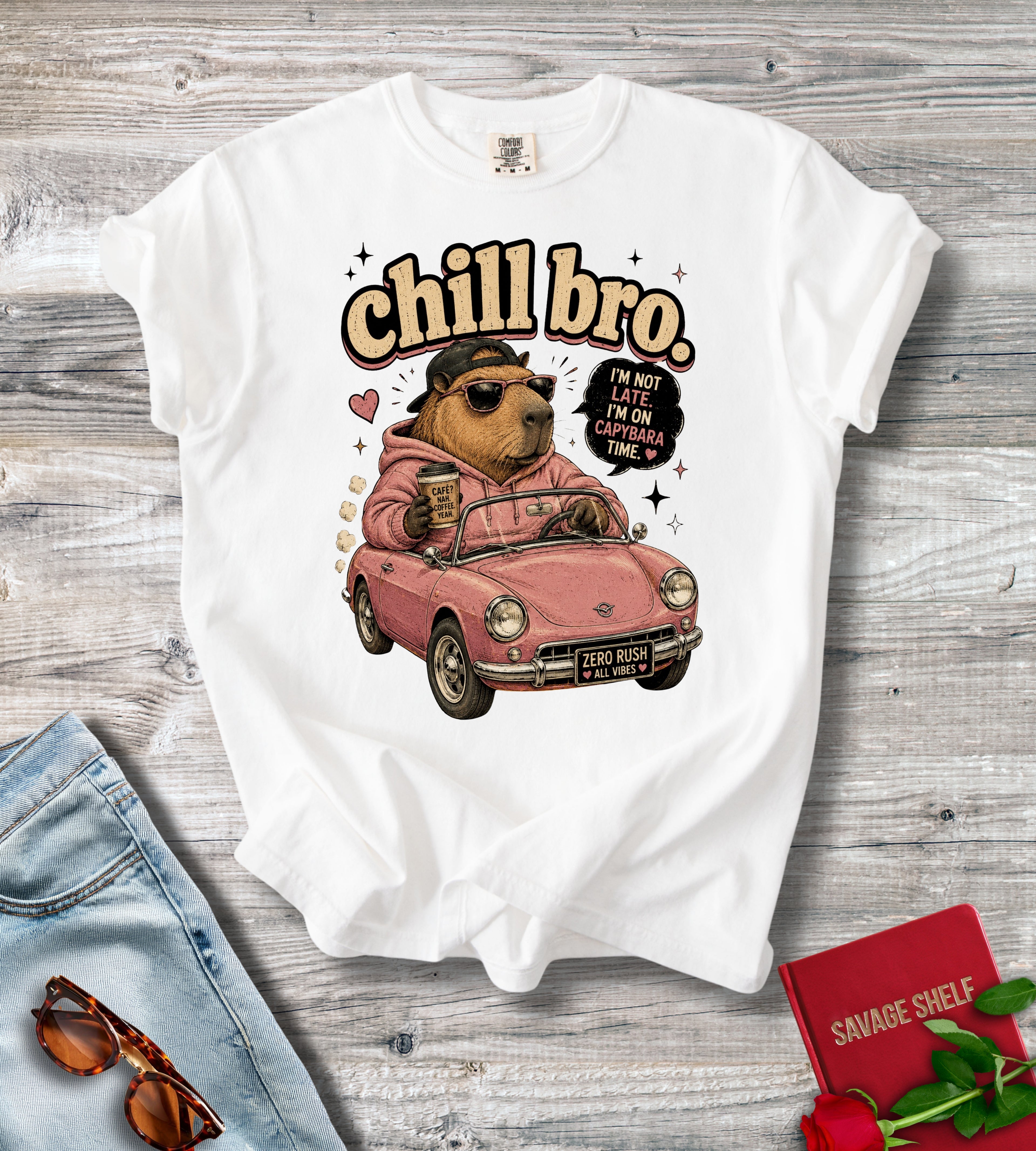 Chill Bro Bear Driving T‑Shirt