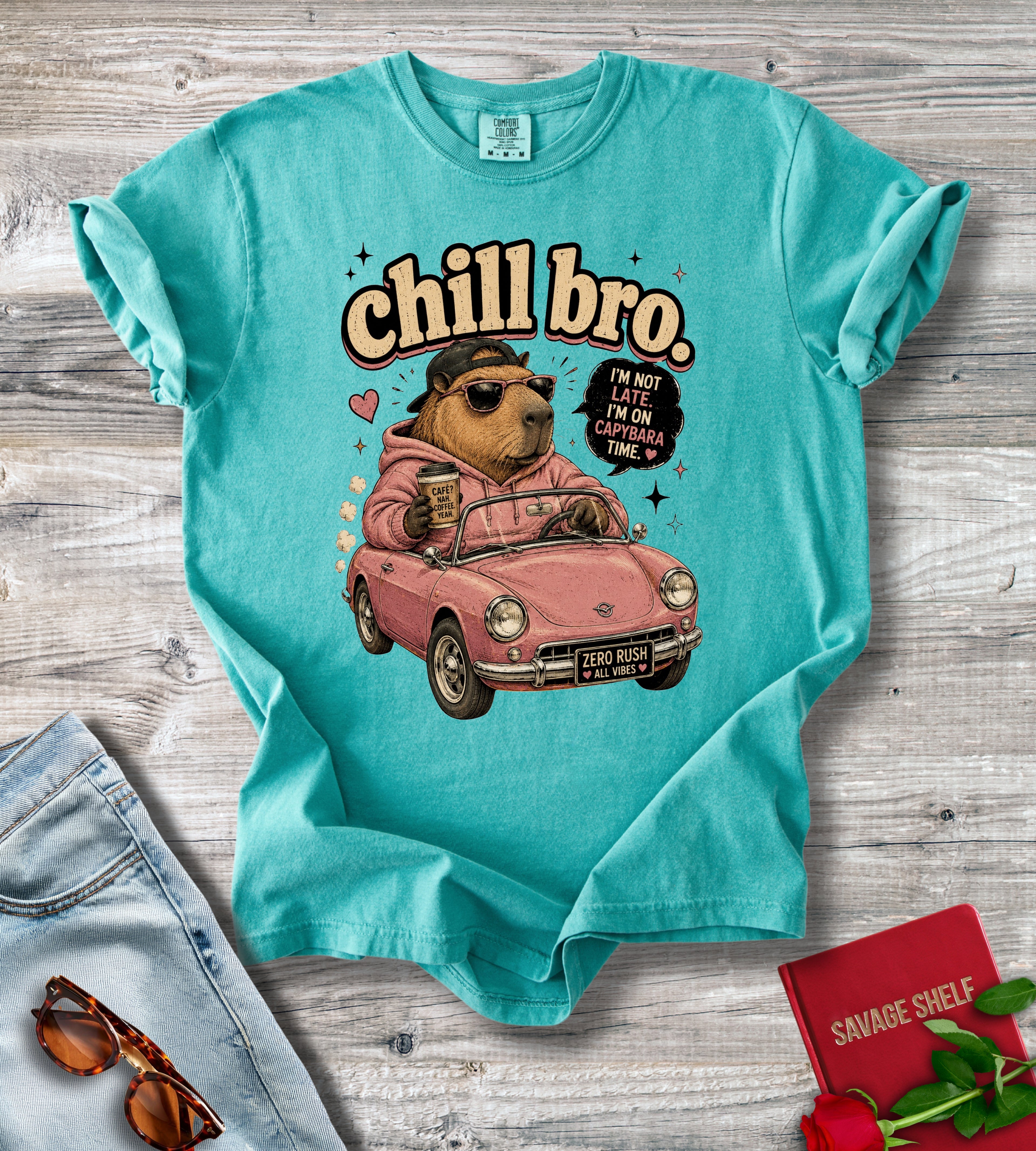 Chill Bro Bear Driving T‑Shirt