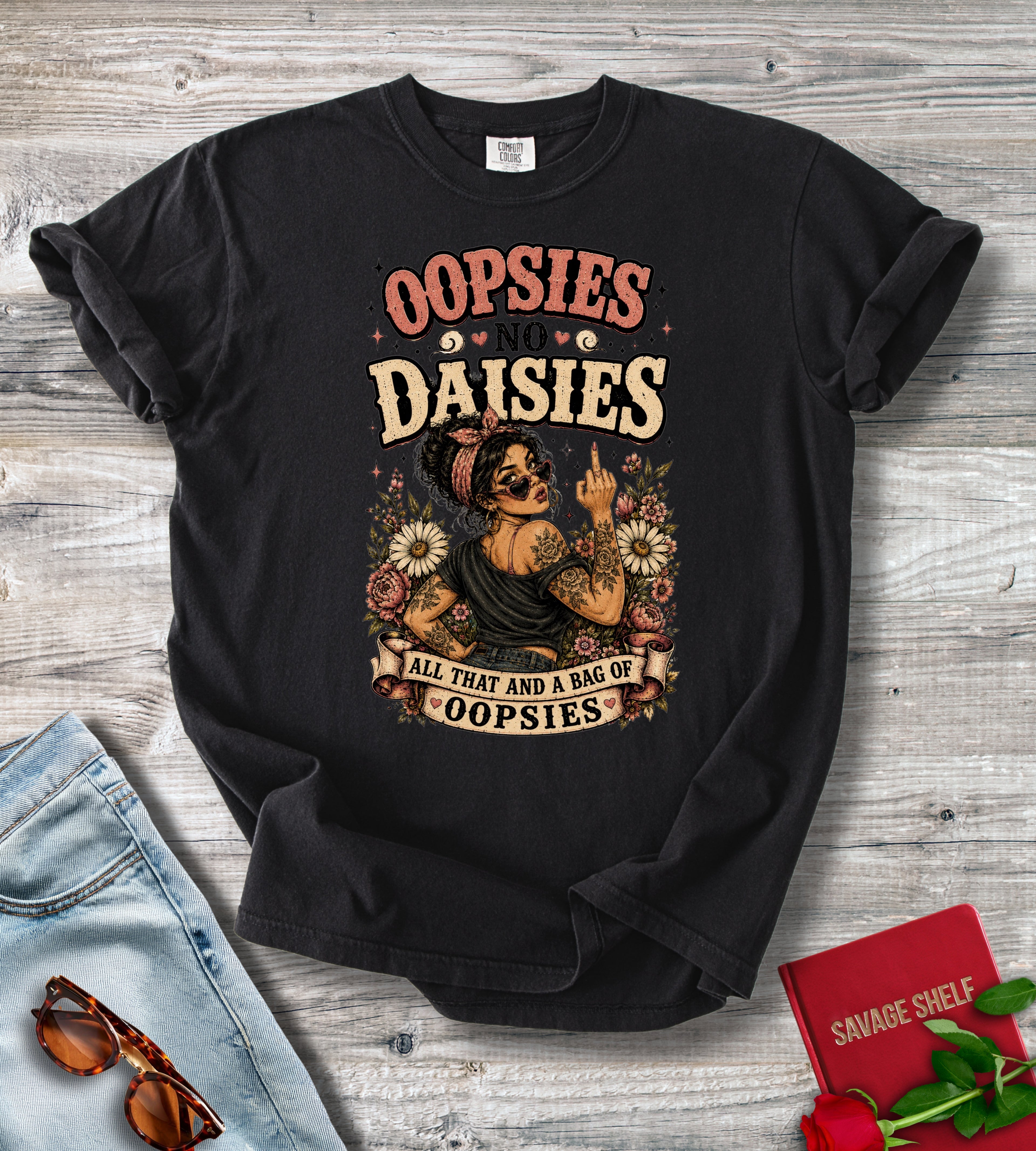 Oopsies No Daisies Graphic T-Shirt — Vintage Floral Style