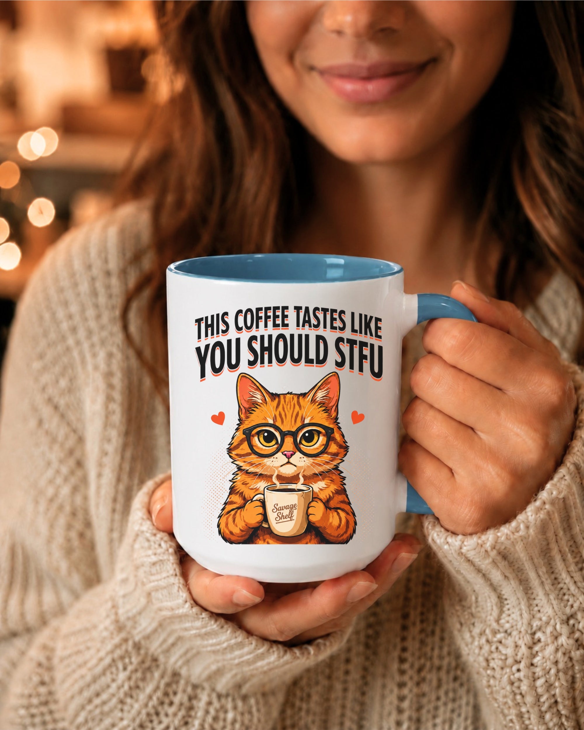 This Coffee Tastes Like You Should STFU Cute Orange Cat Gift — Coffee Mug
