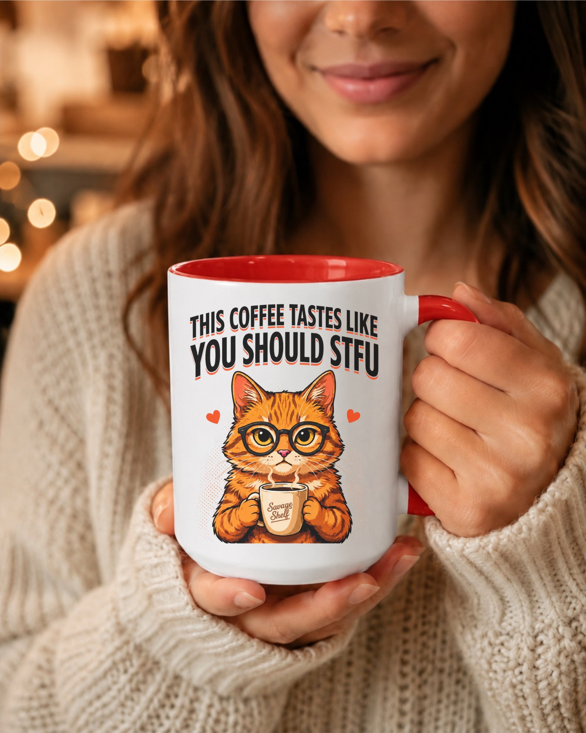 This Coffee Tastes Like You Should STFU Cute Orange Cat Gift — Coffee Mug