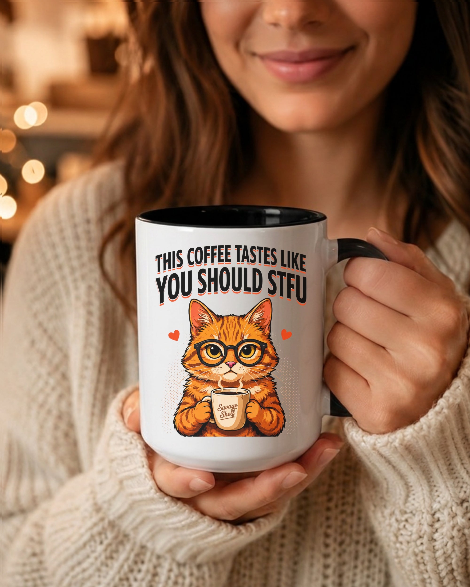 This Coffee Tastes Like You Should STFU Cute Orange Cat Gift — Coffee Mug