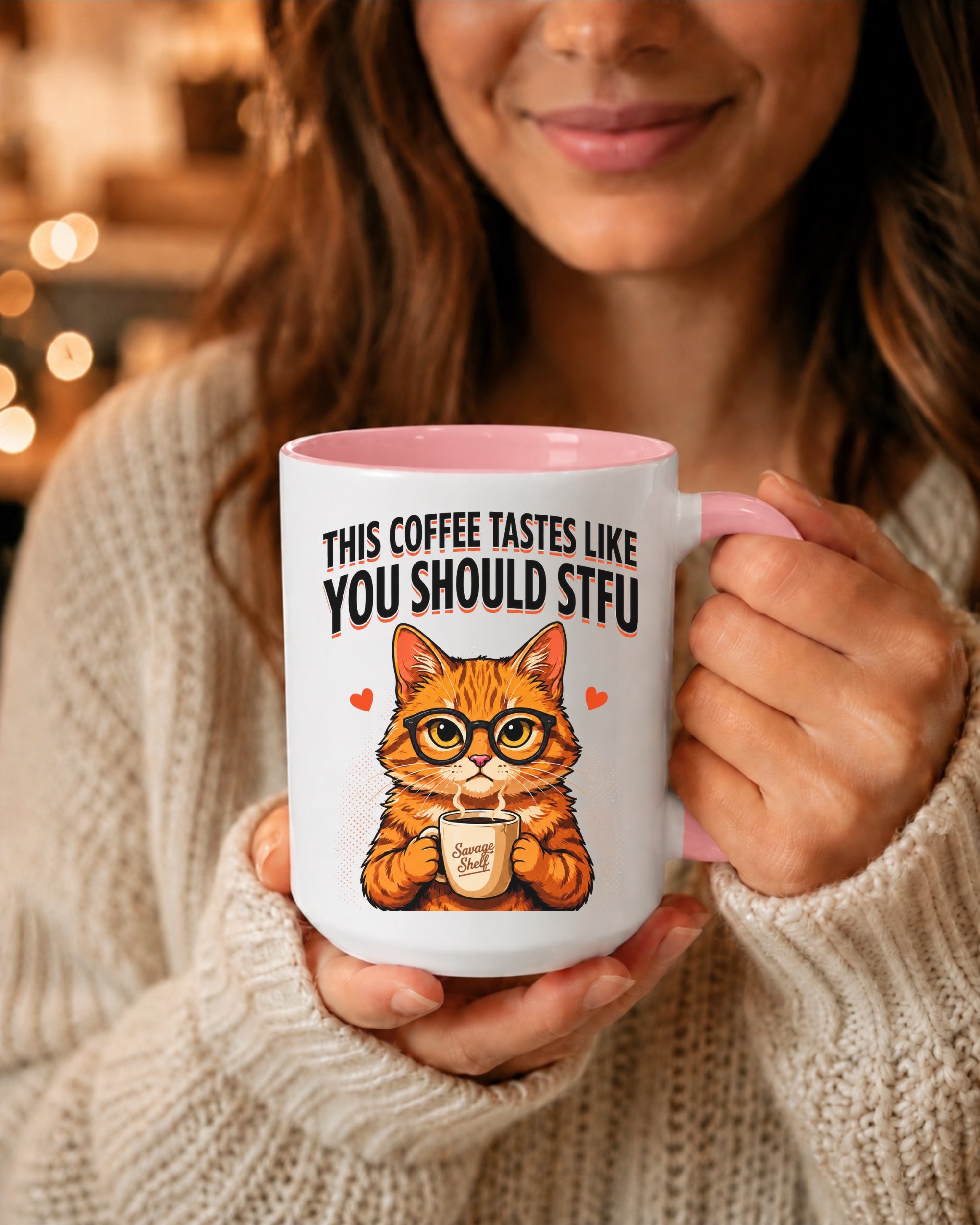 This Coffee Tastes Like You Should STFU Cute Orange Cat Gift — Coffee Mug