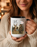 I Will Fight U With My Bear Paws - Funny Deer & Bear Illustration Coffee Mug