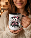 Sweet But Feral Possum Accent Mug — Cute & Cheeky Ceramic Coffee Cup