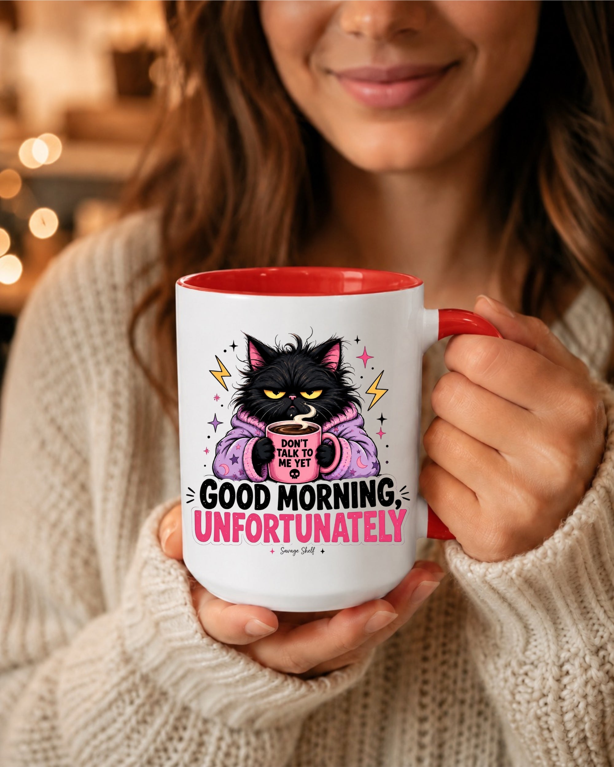 Good Morning, Unfortunately — "Don't Talk to Me Yet" Grumpy Cat Mug