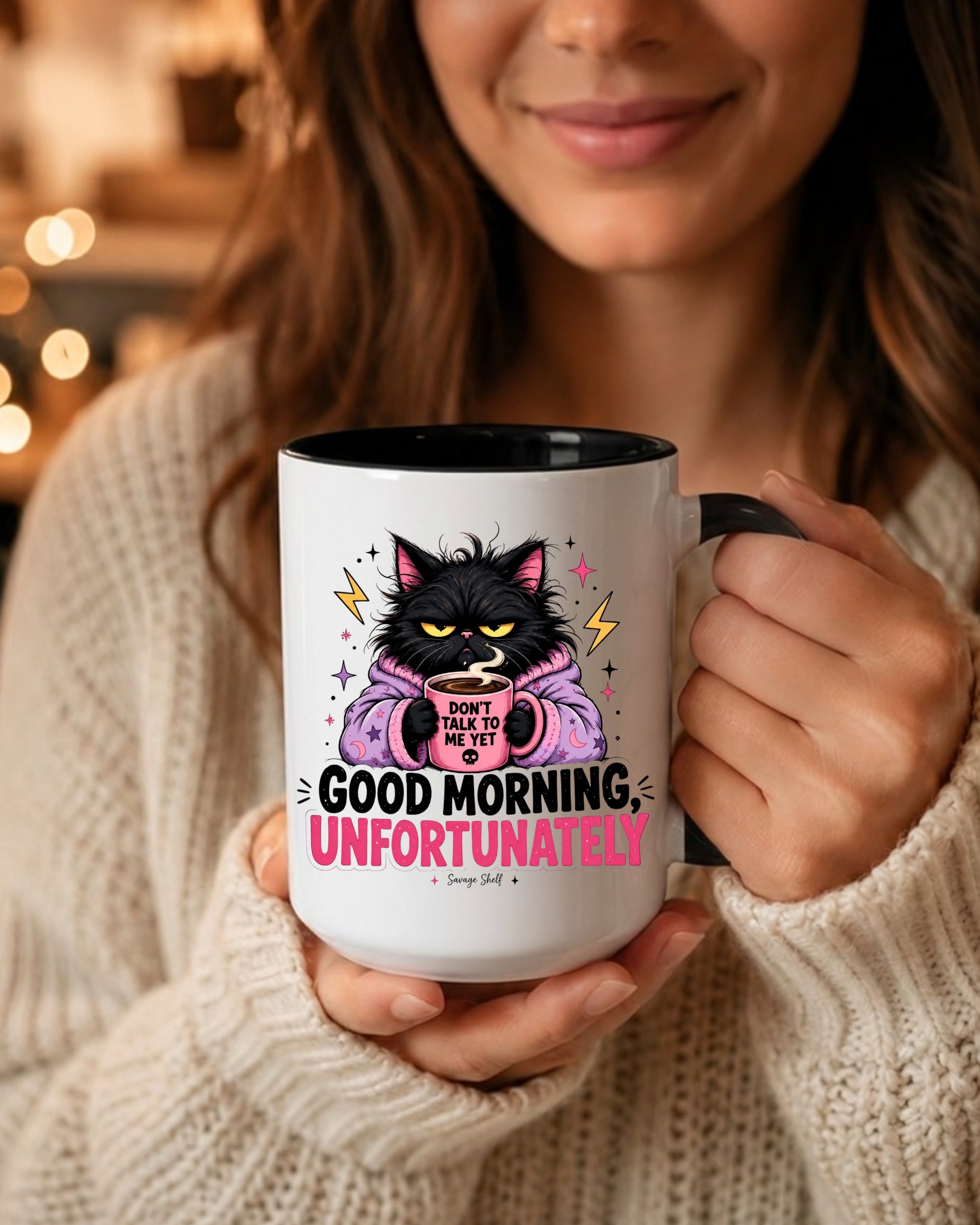 Good Morning, Unfortunately — "Don't Talk to Me Yet" Grumpy Cat Mug