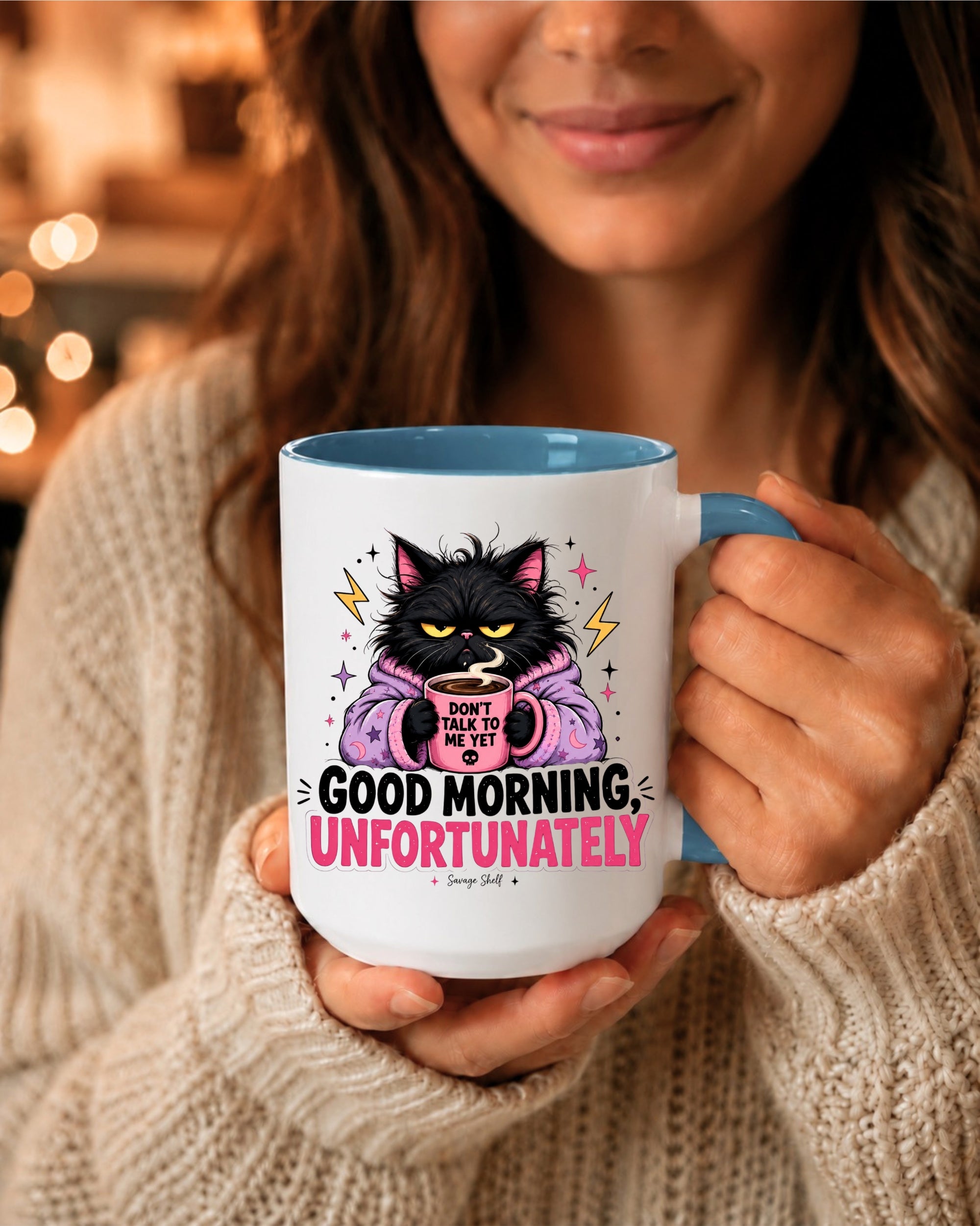 Good Morning, Unfortunately — "Don't Talk to Me Yet" Grumpy Cat Mug