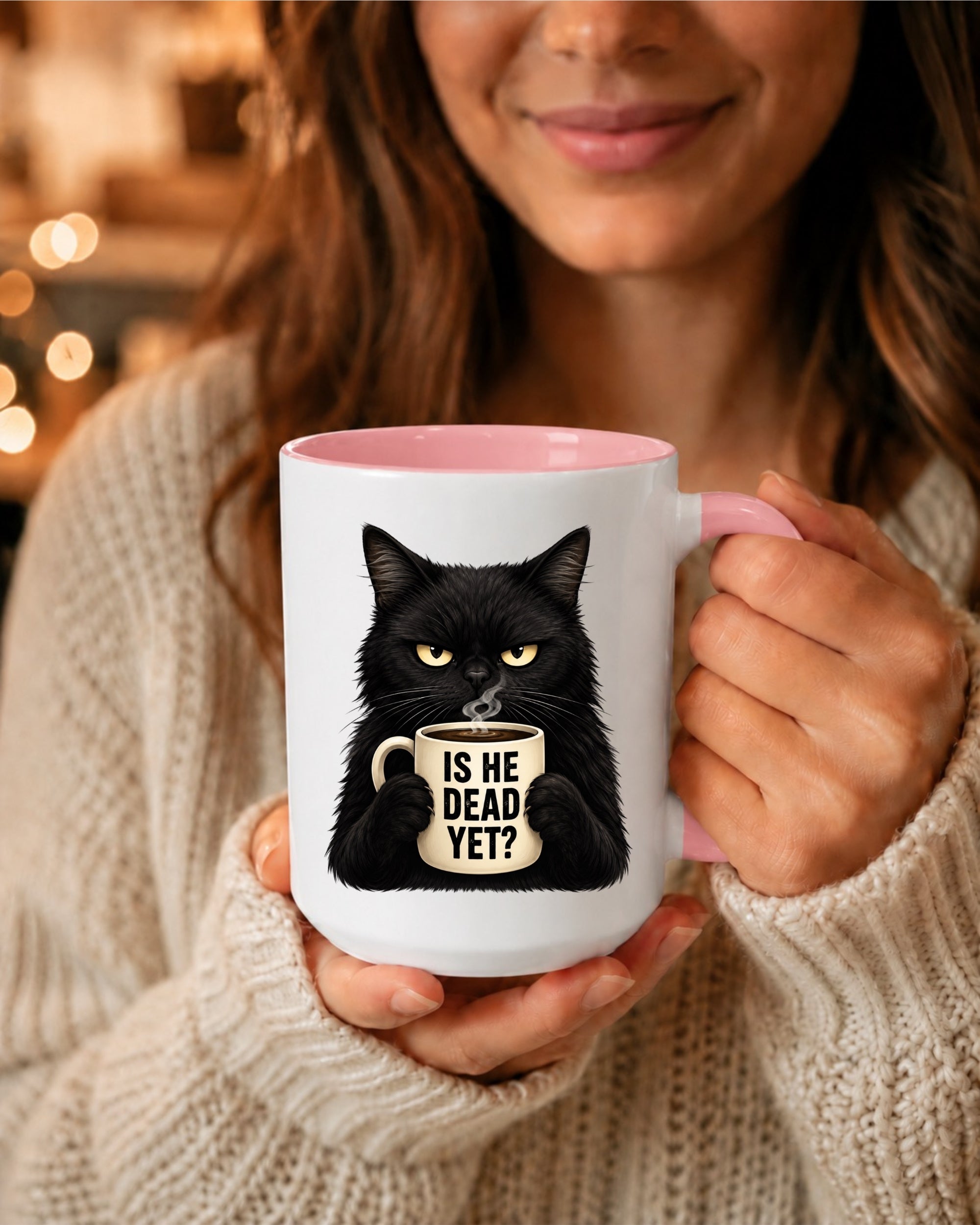 Black Cat Is He Dead Yet Coffee Mug