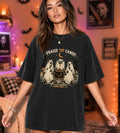 Halloween Ghost Racoon T-Shirt — "Praise the Candy" Vintage Spooky Tee