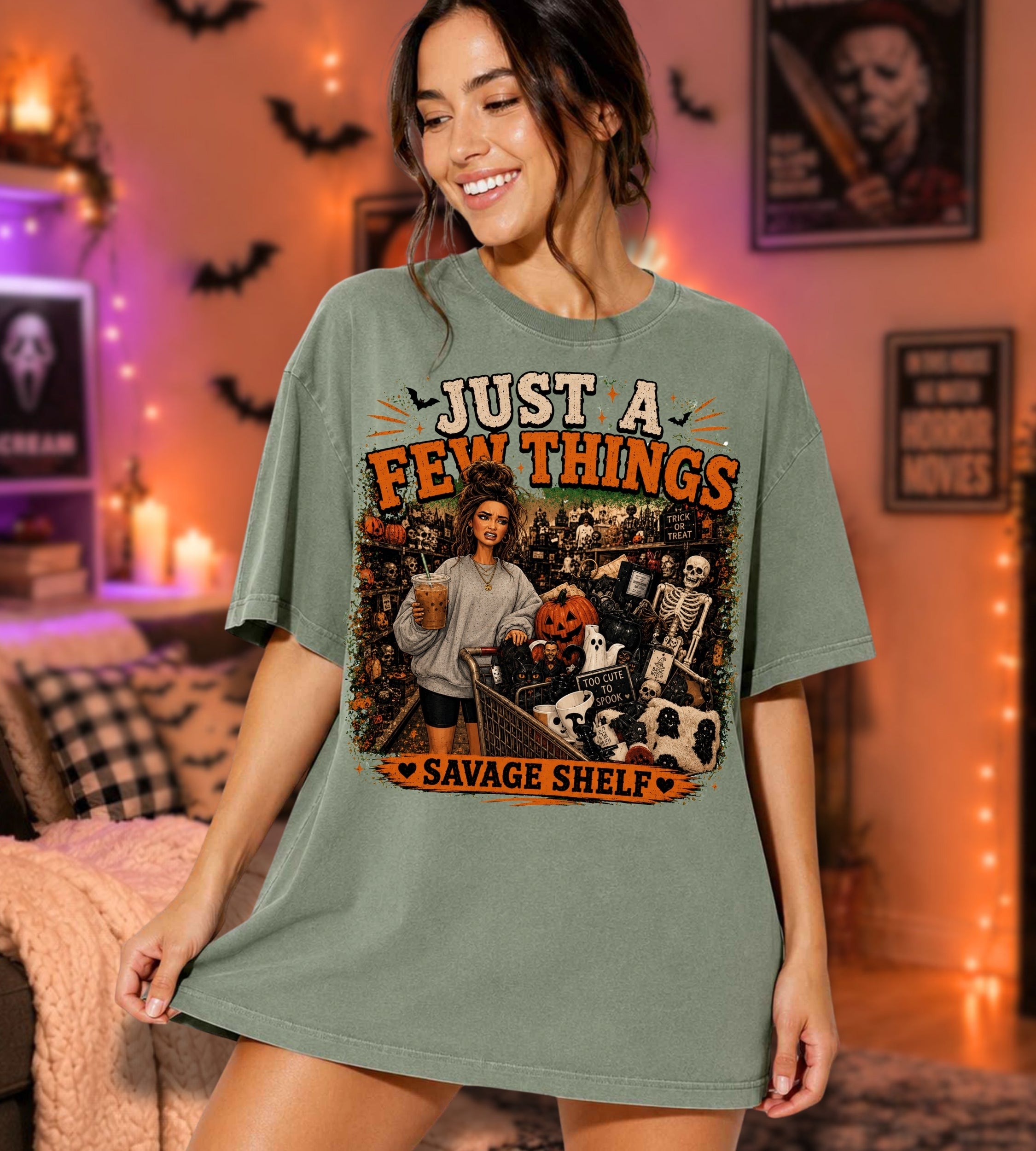 Halloween Graphic T-Shirt — “Just A Few Things” Vintage Horror Collage