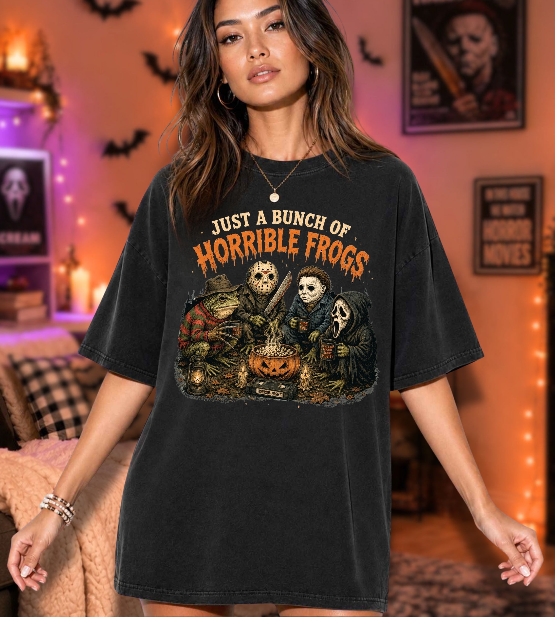 Horror Movie Frogs T-Shirt — "Just a Bunch of Horrible Frogs" Halloween Tee