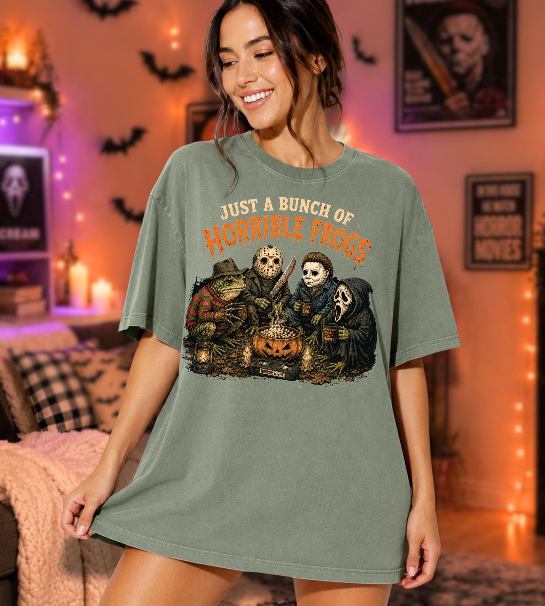 Horror Movie Frogs T-Shirt — "Just a Bunch of Horrible Frogs" Halloween Tee