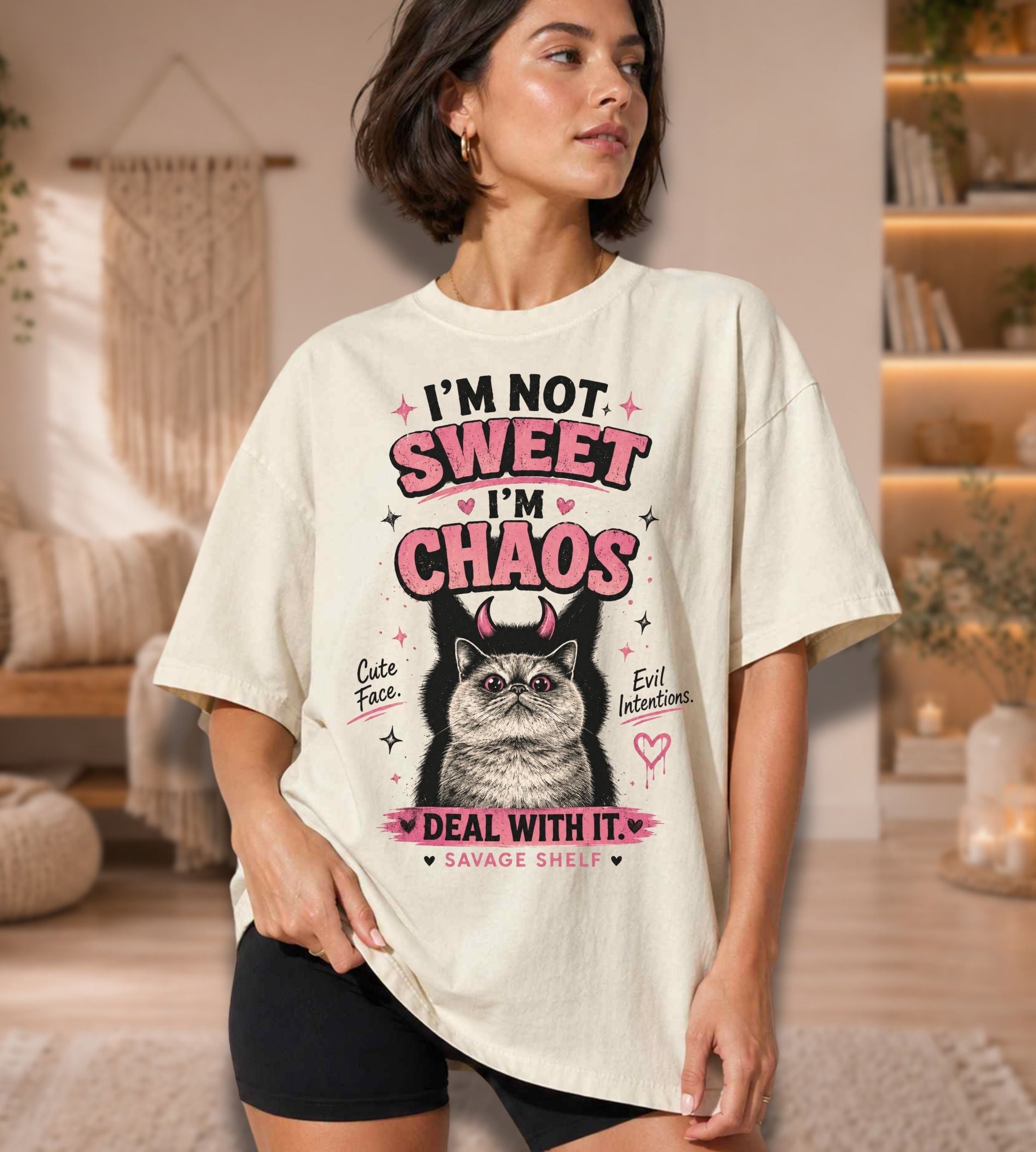 I'm Not Sweet I'm Chaos Cat T-Shirt