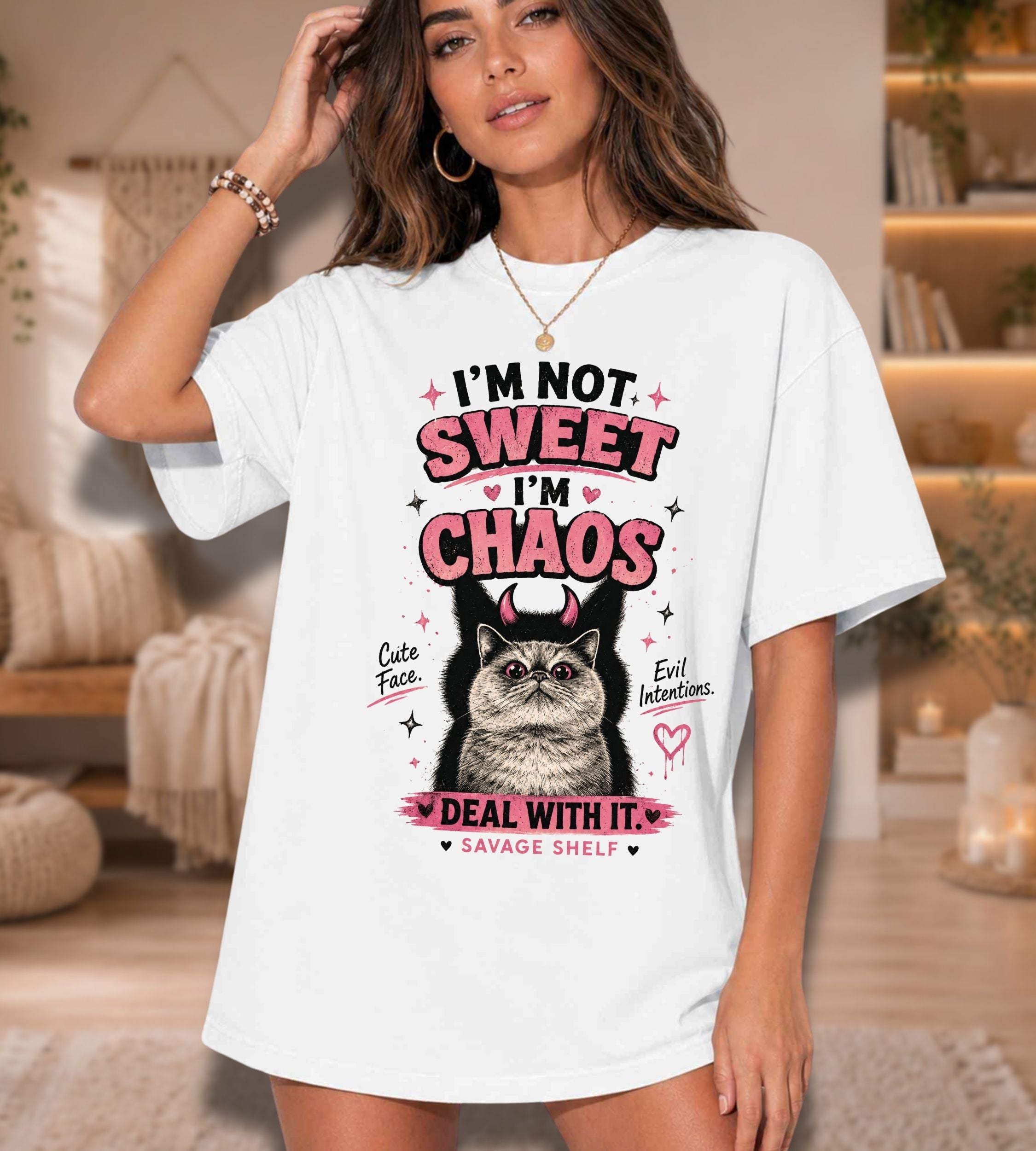 I'm Not Sweet I'm Chaos Cat T-Shirt