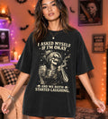I Asked Myself If I'm Okay Funny Skeleton Graphic Tee