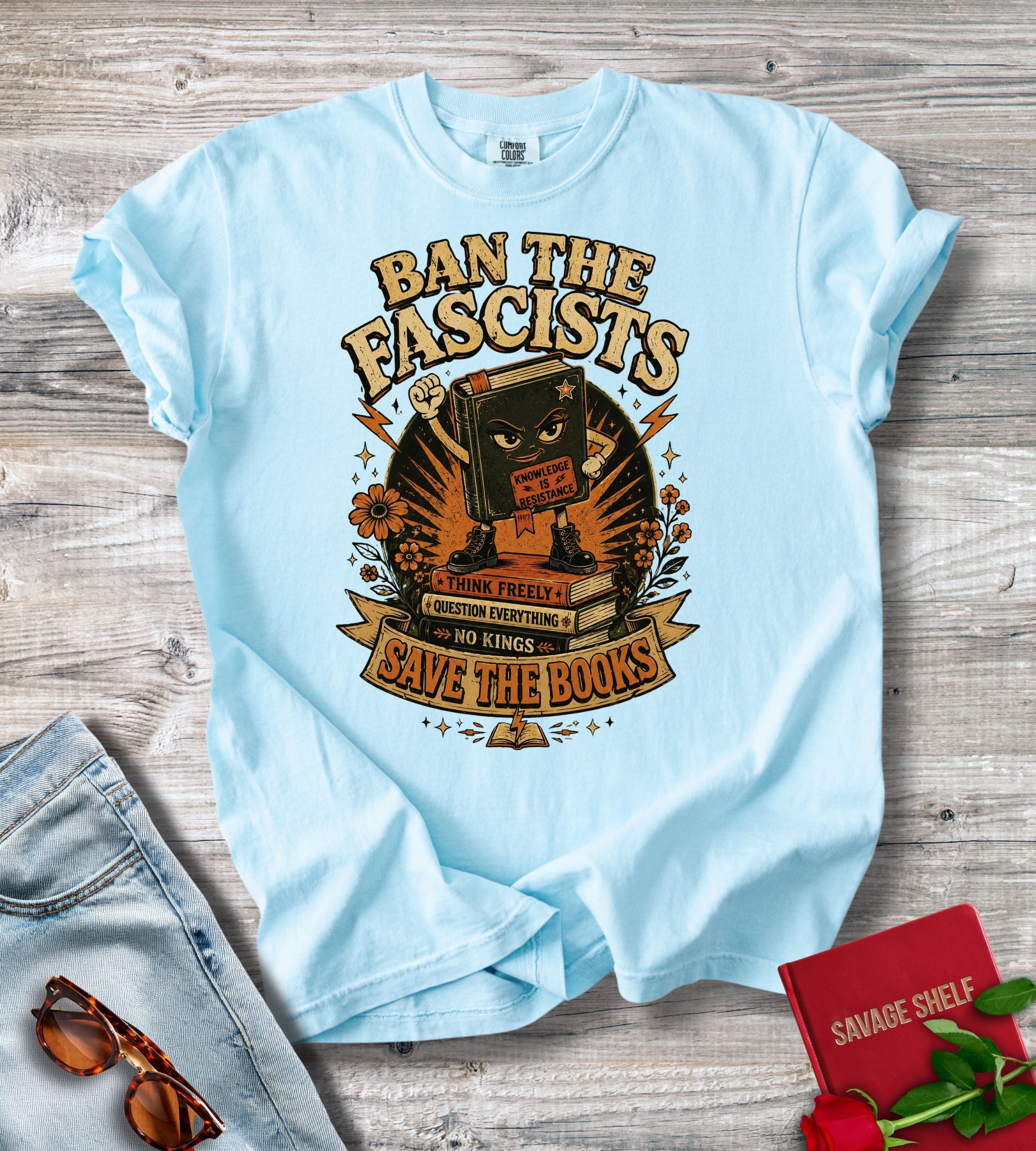 Ban the Fascists Save Books T-Shirt