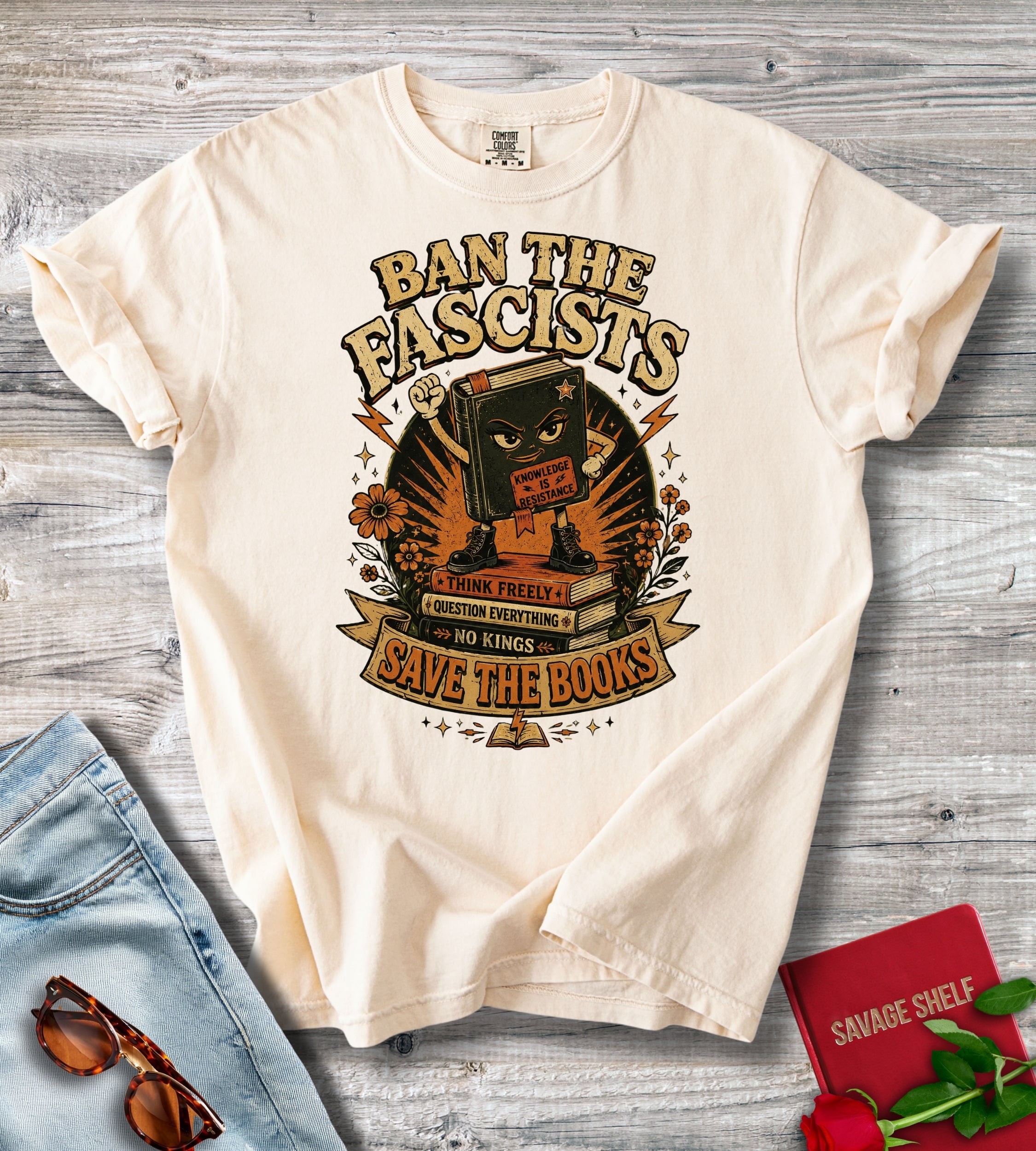 Ban the Fascists Save Books T-Shirt