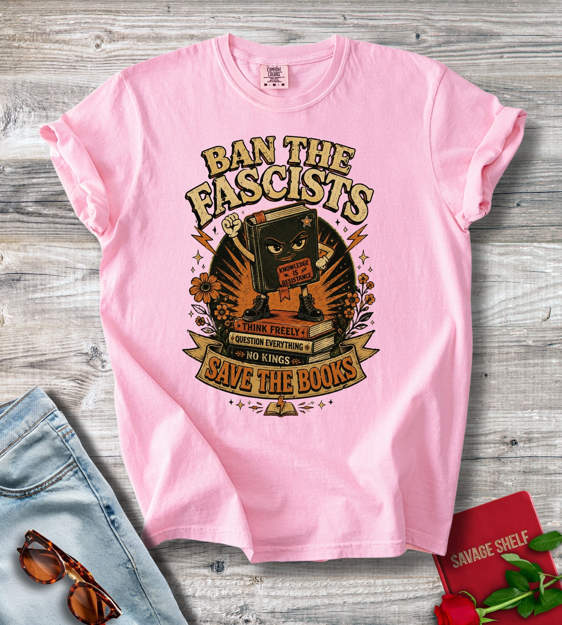 Ban the Fascists Save Books T-Shirt
