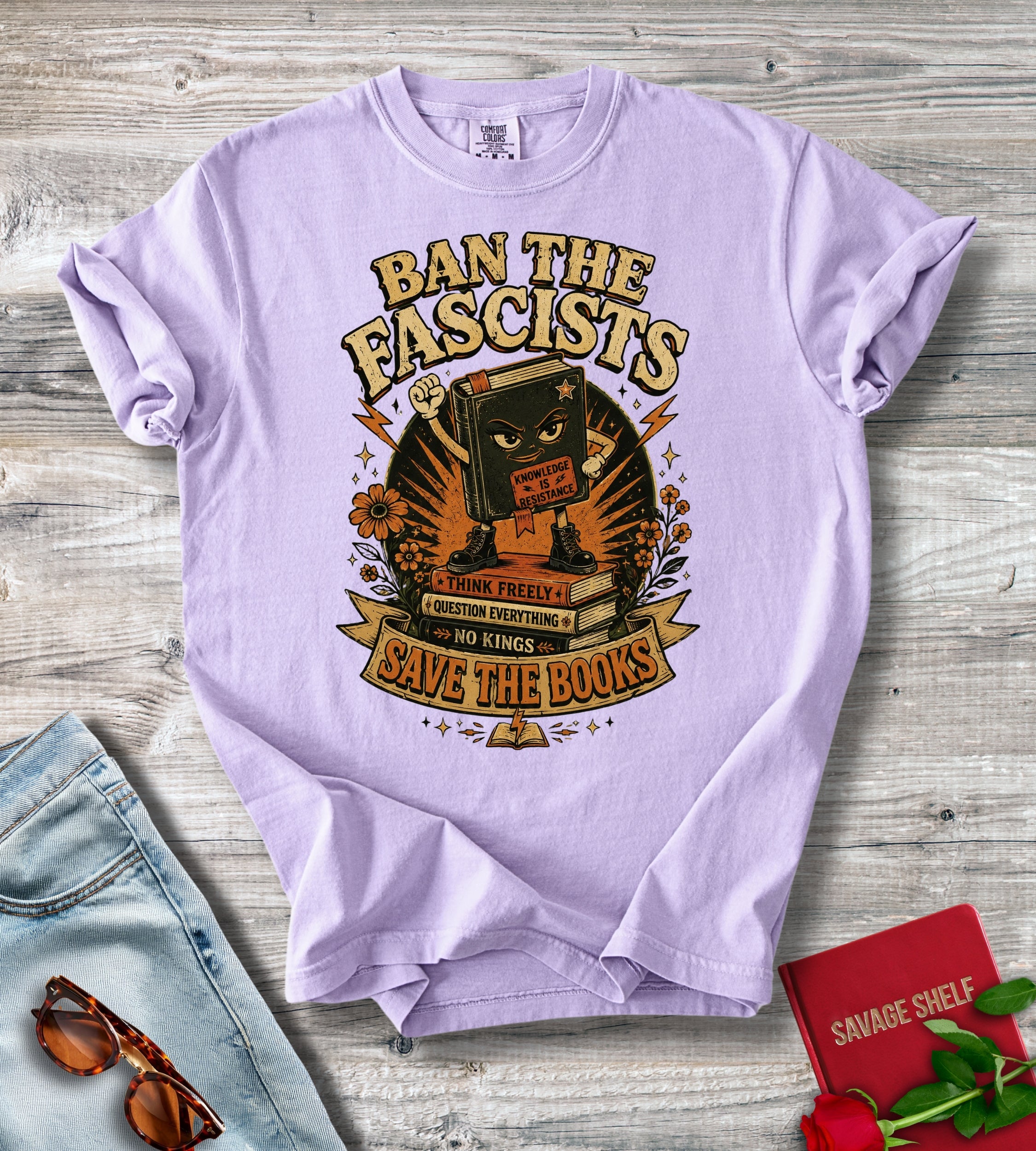 Ban the Fascists Save Books T-Shirt