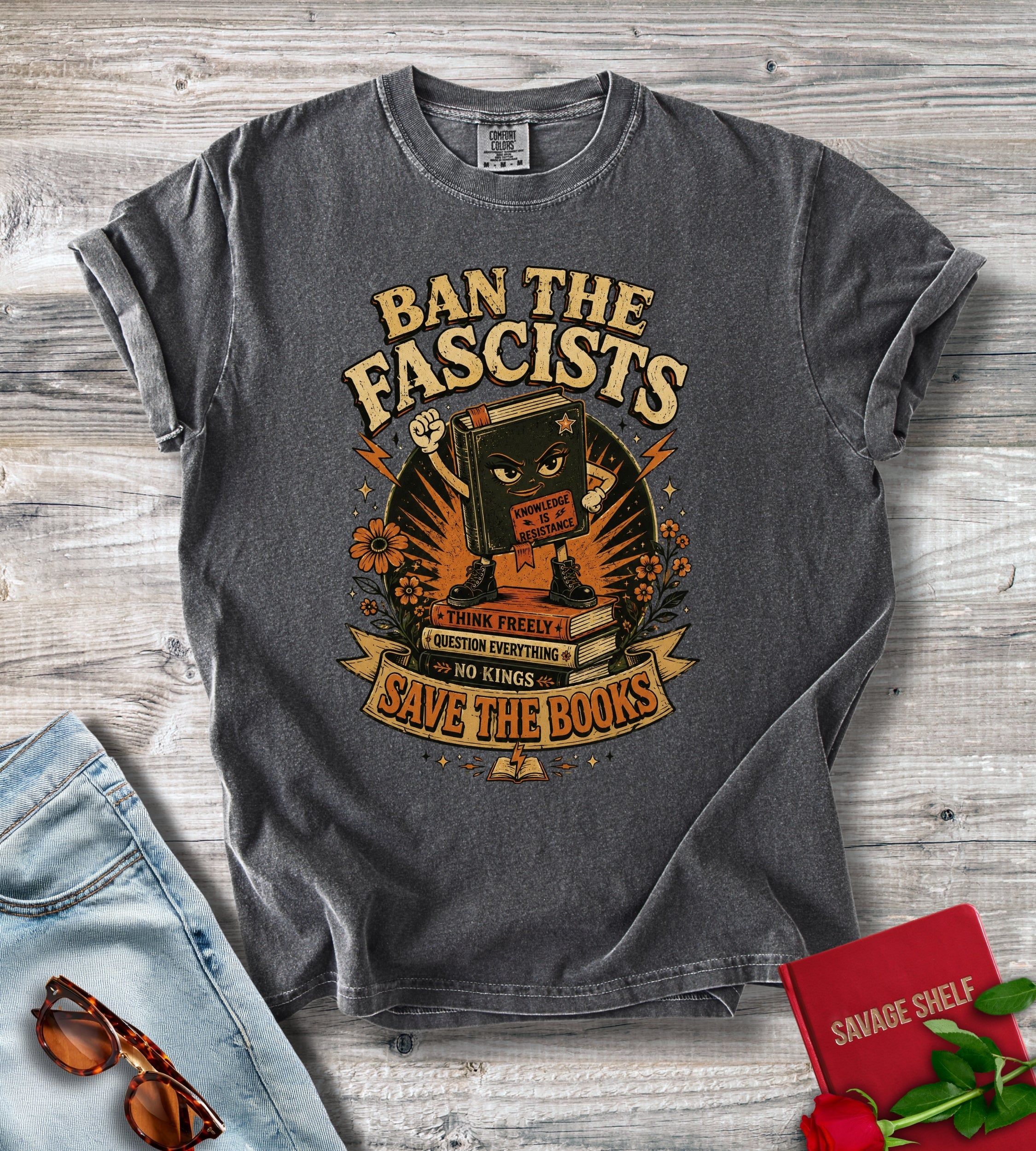 Ban the Fascists Save Books T-Shirt