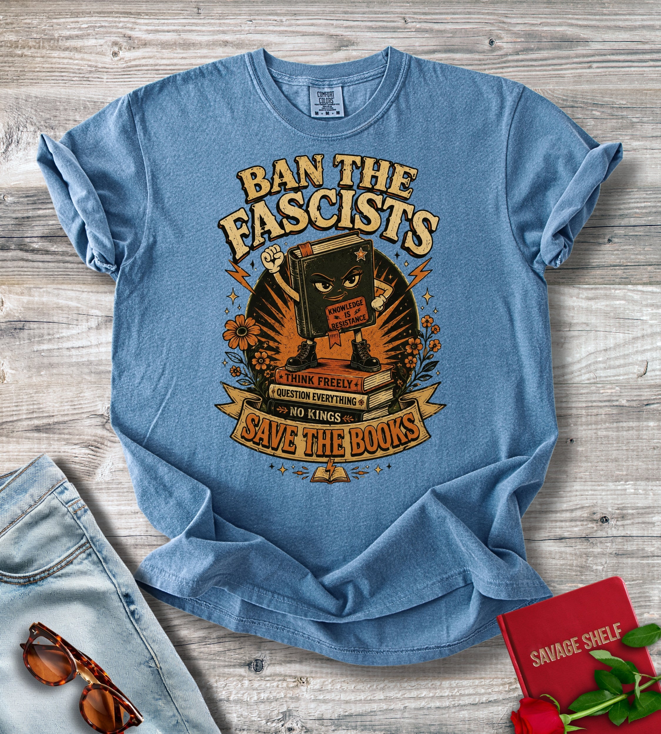 Ban the Fascists Save Books T-Shirt