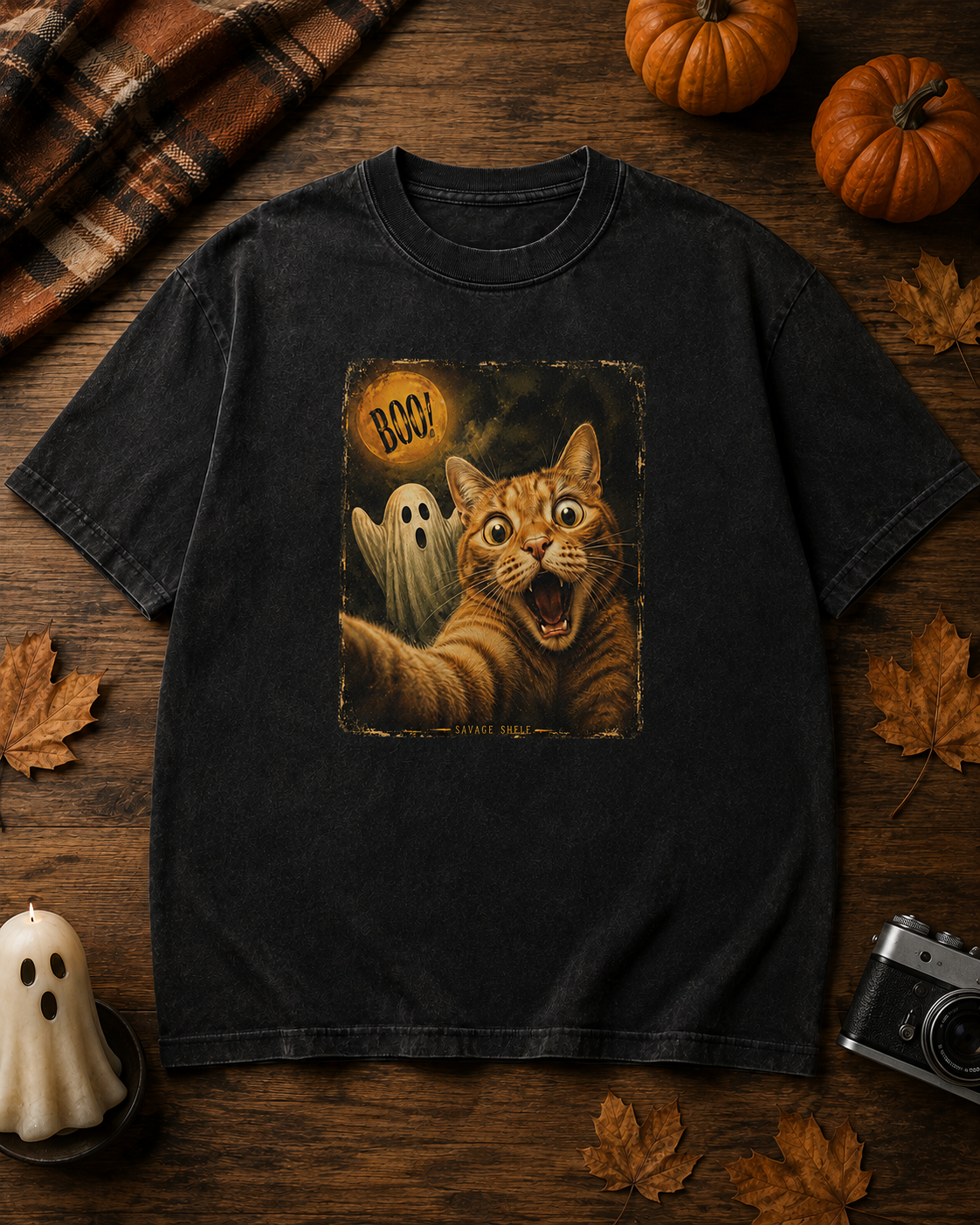 BOO! Cat Selfie Halloween T-Shirt