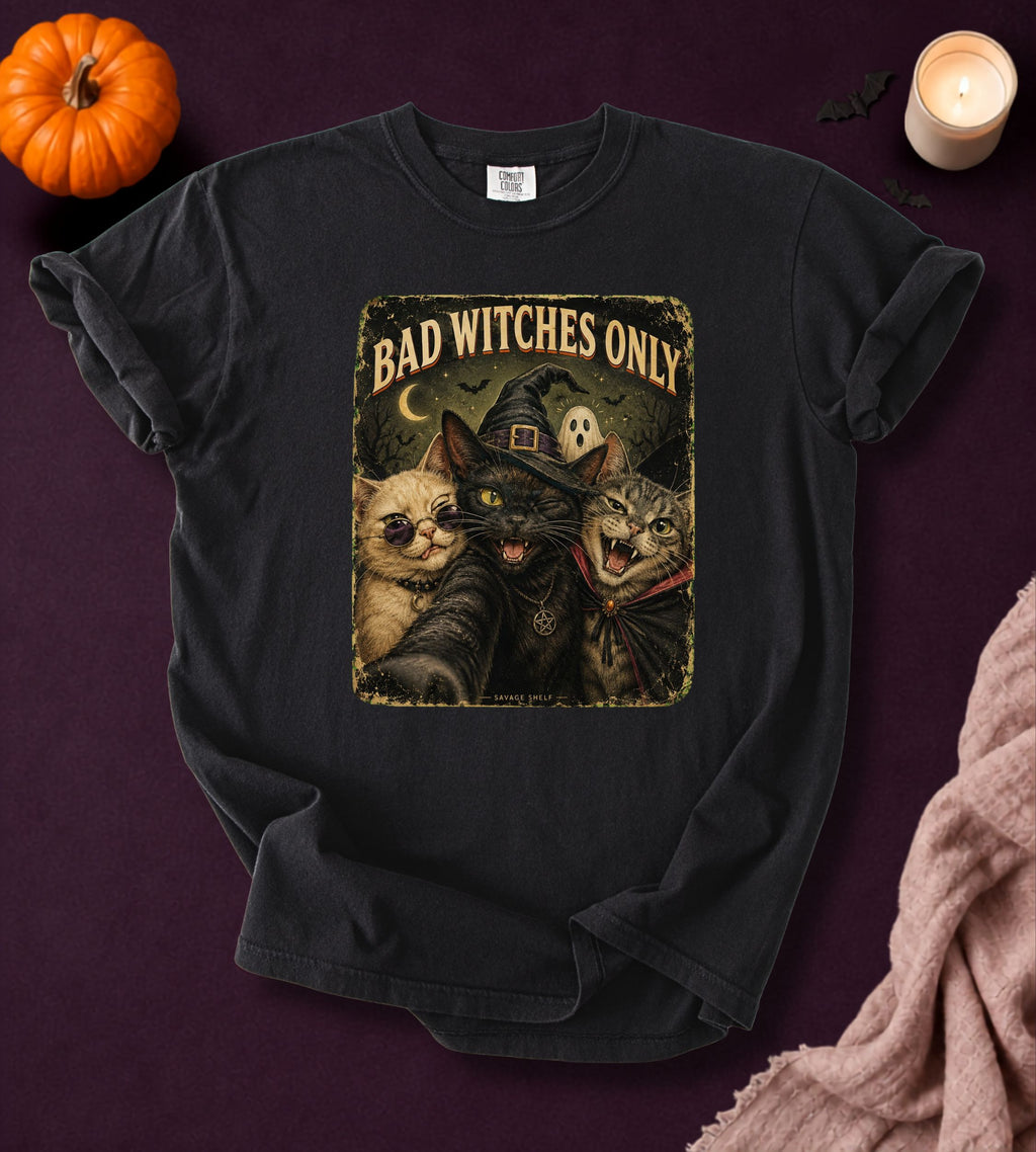 Bad Witches Halloween Cat T-Shirt