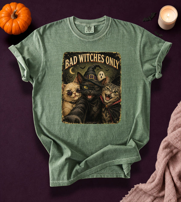 Bad Witches Halloween Cat T-Shirt