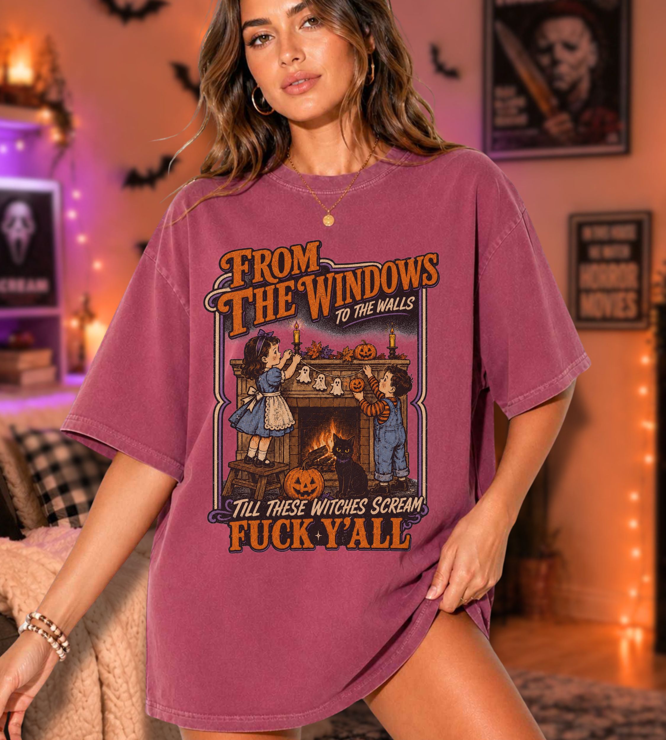 Witches Scream Vintage Halloween T-Shirt