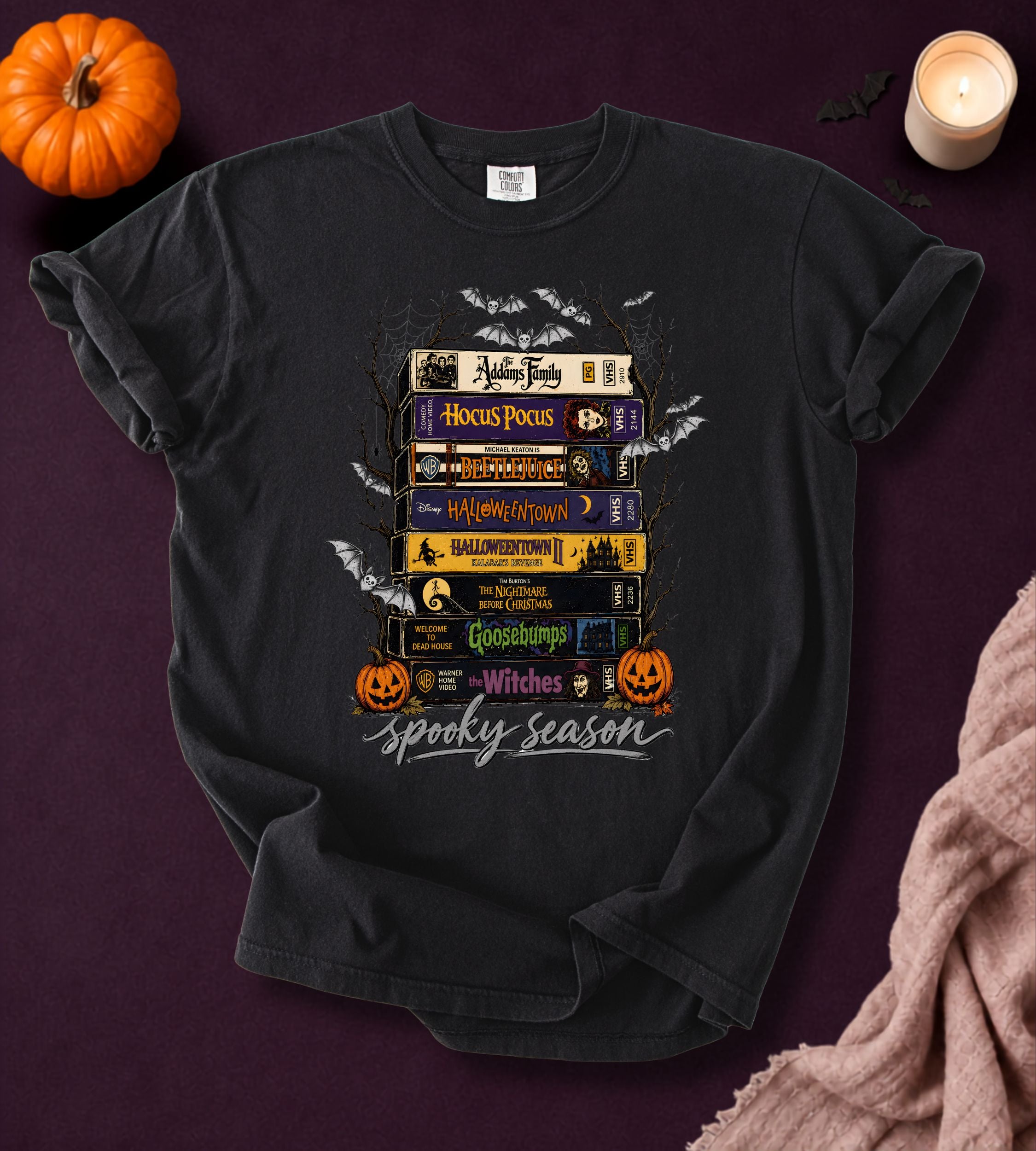 Spooky Season Halloween VHS Movies T-Shirt