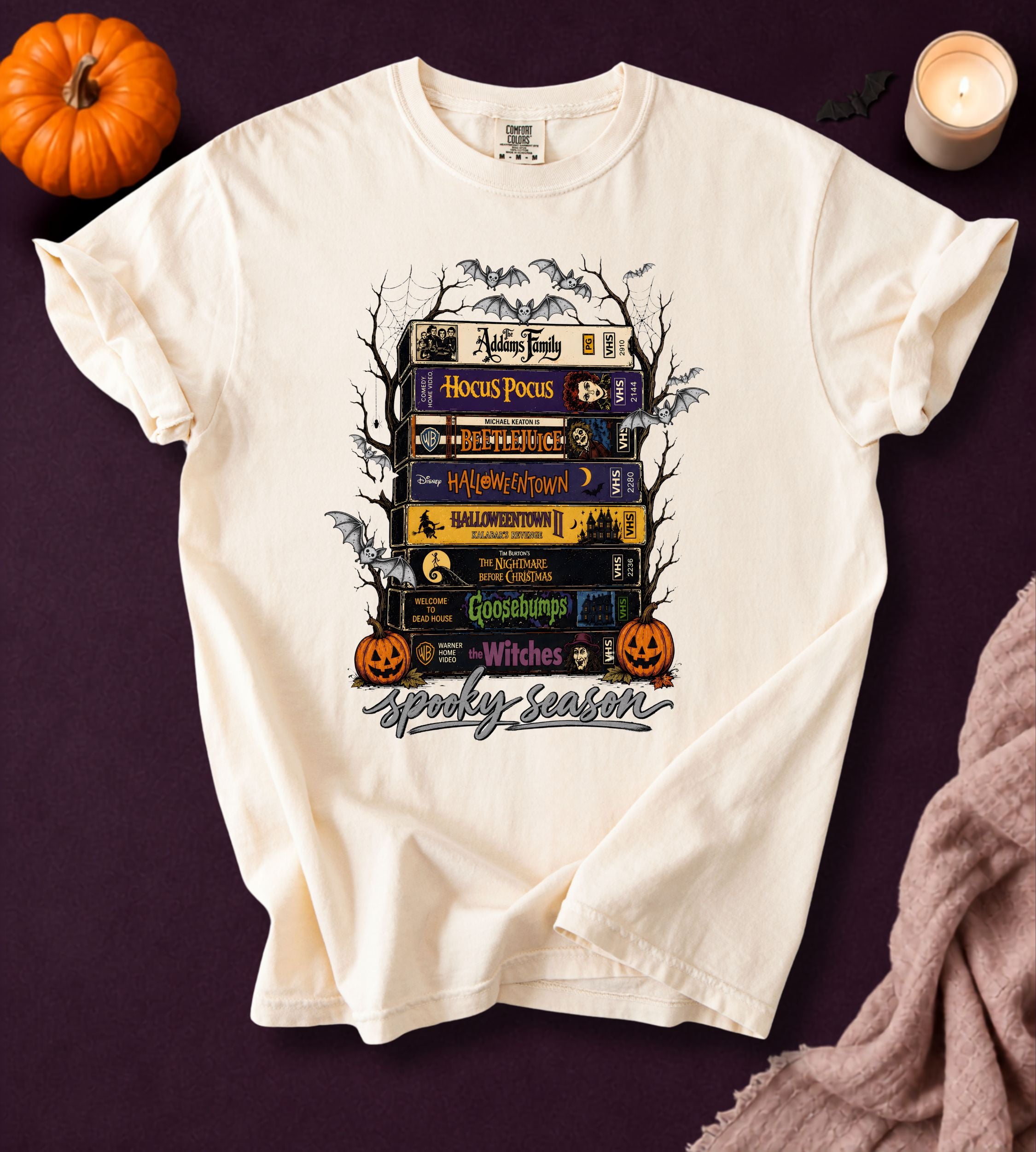 Spooky Season Halloween VHS Movies T-Shirt