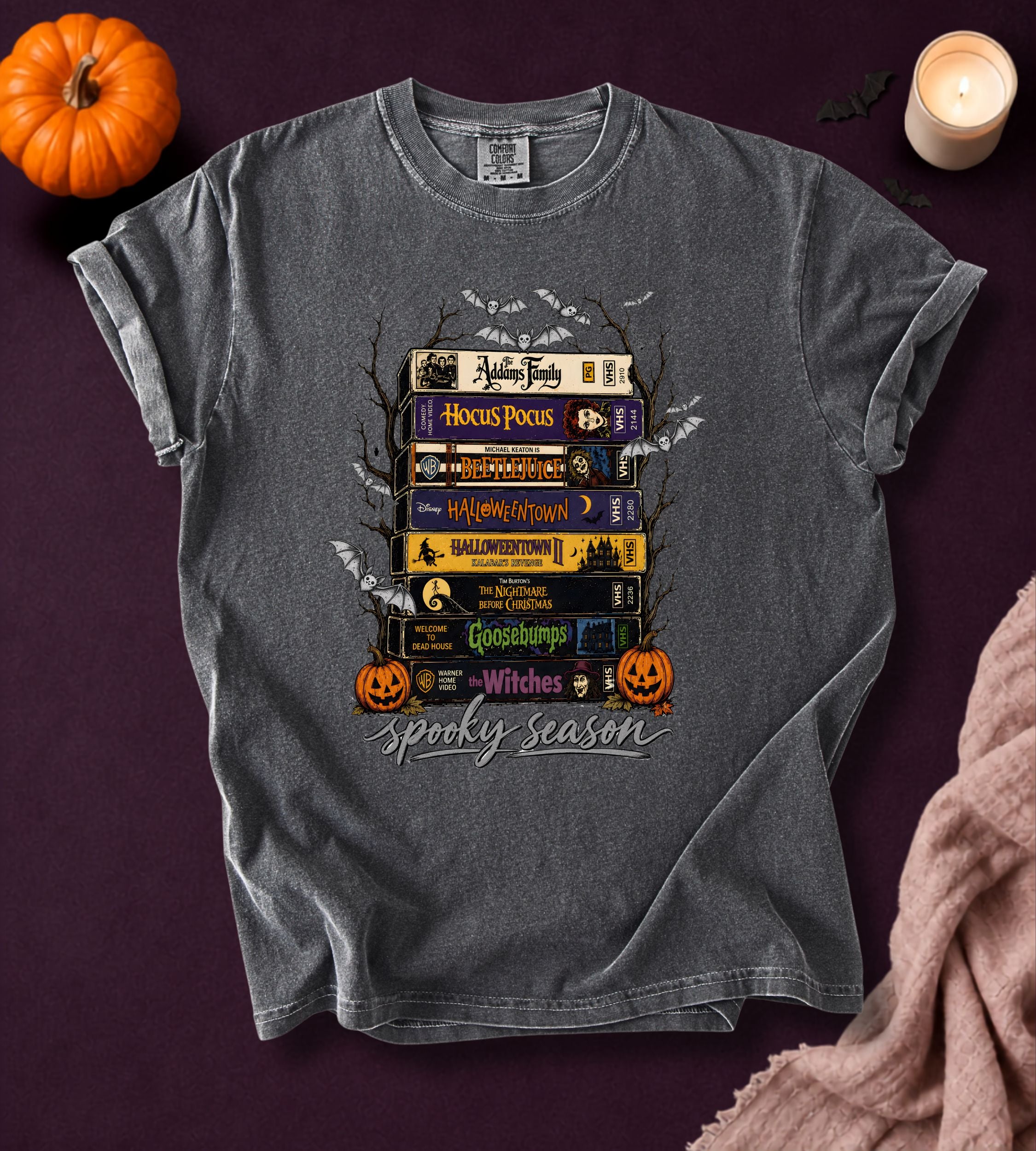 Spooky Season Halloween VHS Movies T-Shirt