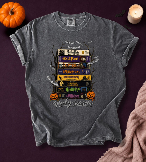 Spooky Season Halloween VHS Movies T-Shirt