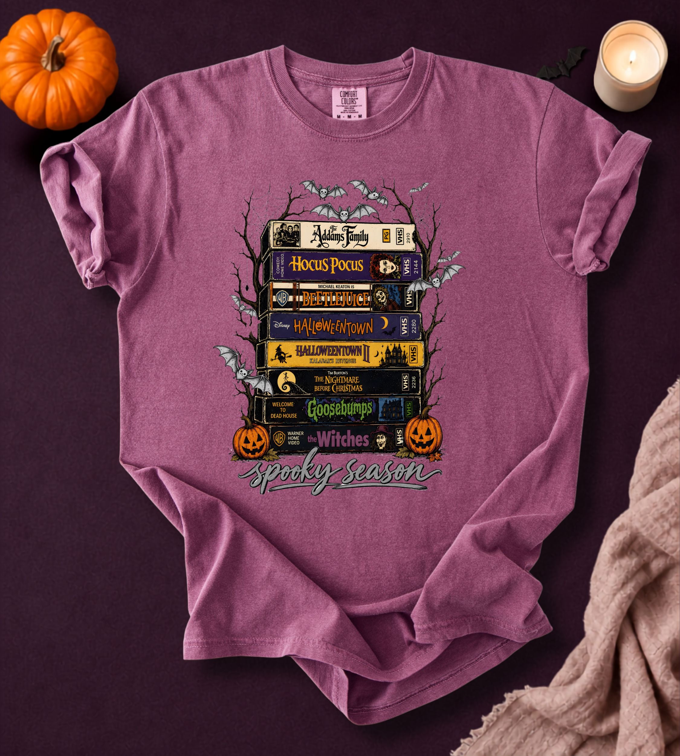 Spooky Season Halloween VHS Movies T-Shirt